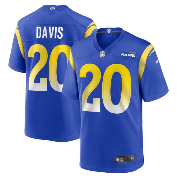 Men's Los Angeles Rams Tyon Davis Nike Royal Home Game Jersey