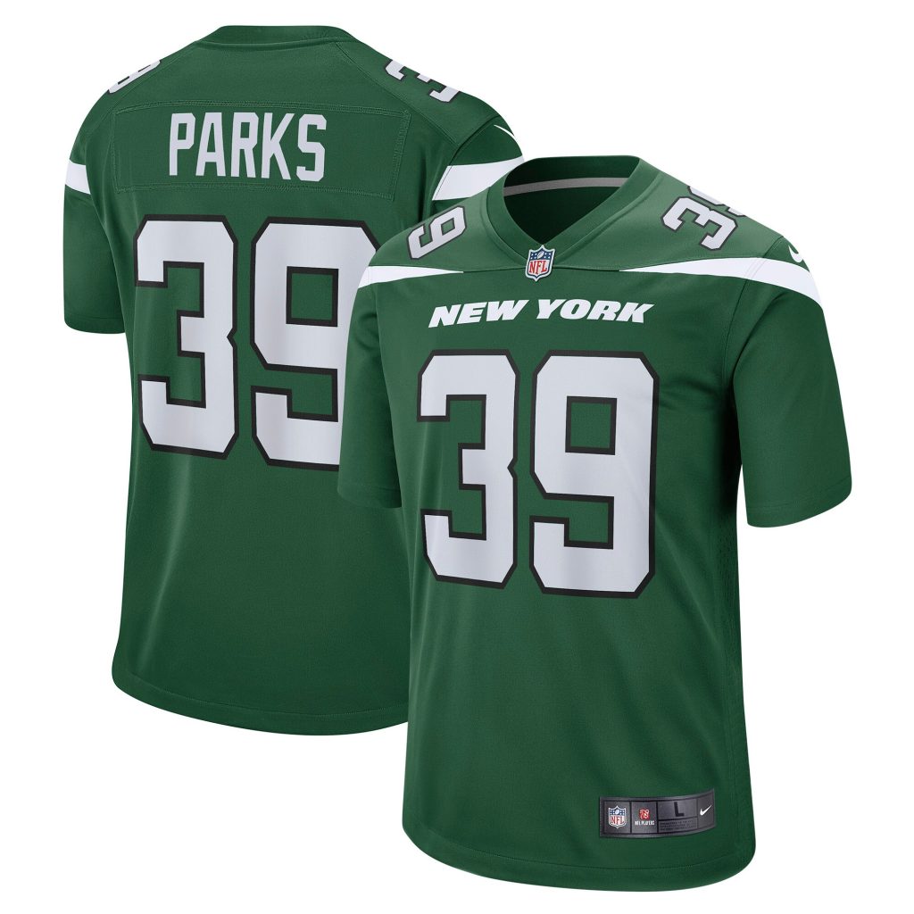 Men's New York Jets Will Parks Nike Gotham Green Game Player Jersey