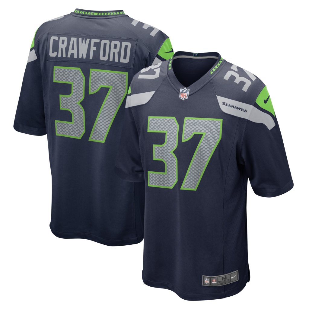 Men's Seattle Seahawks Xavier Crawford Nike College Navy Home Game Player Jersey