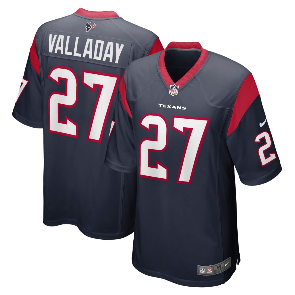 Men's Houston Texans Xazavian Valladay Nike Navy Team Game Jersey