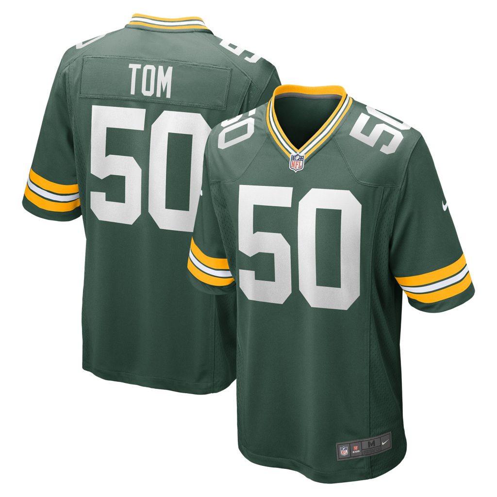 Men's Green Bay Packers Zach Tom Nike Green Game Player Jersey
