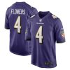 Men's Baltimore Ravens Zay Flowers Nike Purple 2023 NFL Draft First Round Pick Game Jersey