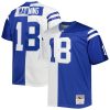 Men's Indianapolis Colts Peyton Manning Mitchell & Ness White/Royal Big & Tall Split Legacy Retired Player Replica Jersey