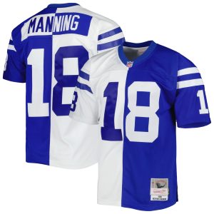 Men's Indianapolis Colts Peyton Manning Mitchell & Ness Royal/White 1998 Split Legacy Replica Jersey