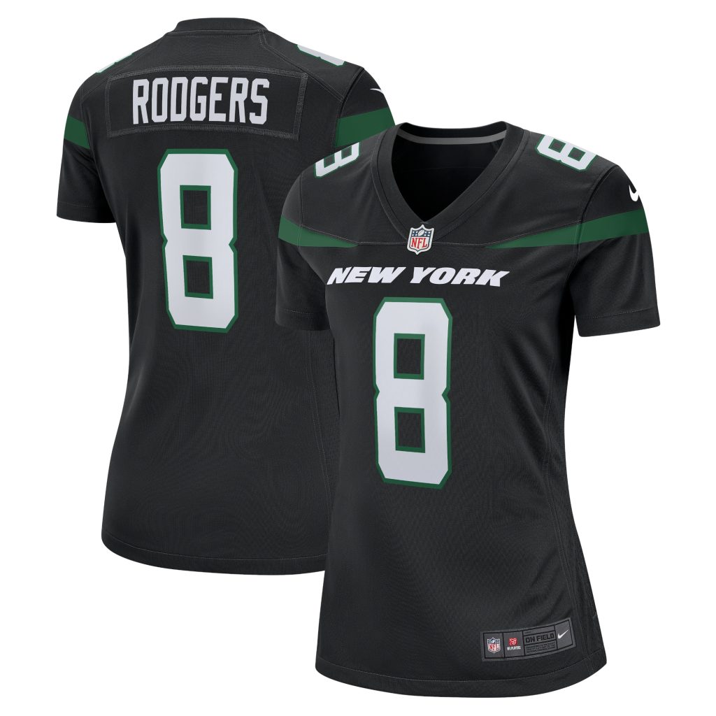 Women's New York Jets Aaron Rodgers Nike Black Game Jersey