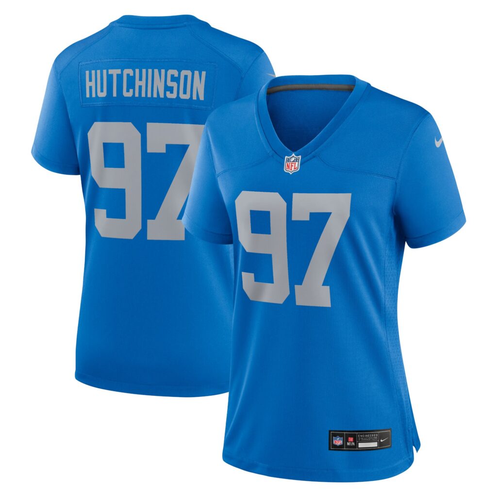 Aidan Hutchinson Detroit Lions Nike Women's Alternate Game Jersey - Blue