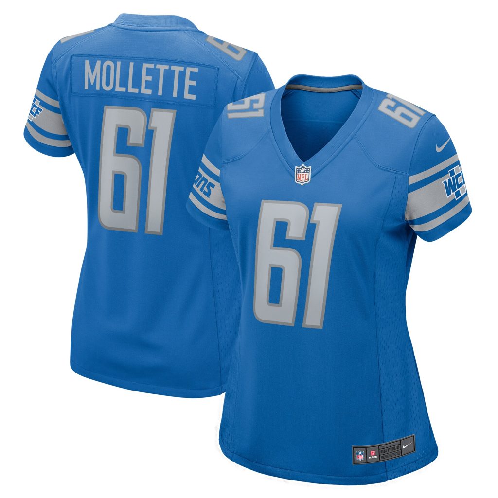 Alex Mollette Detroit Lions Nike Women's Team Game Jersey - Blue