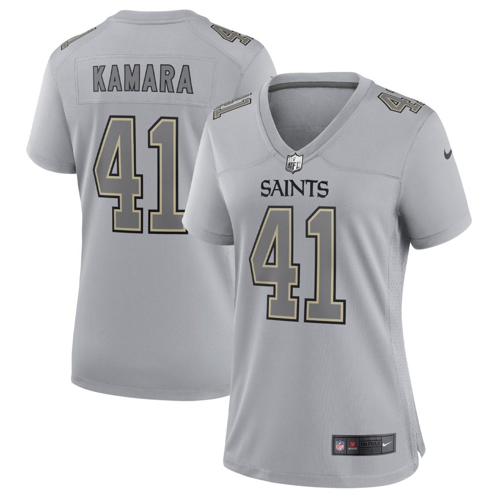 Women's New Orleans Saints Alvin Kamara Nike Gray Atmosphere Fashion Game Jersey