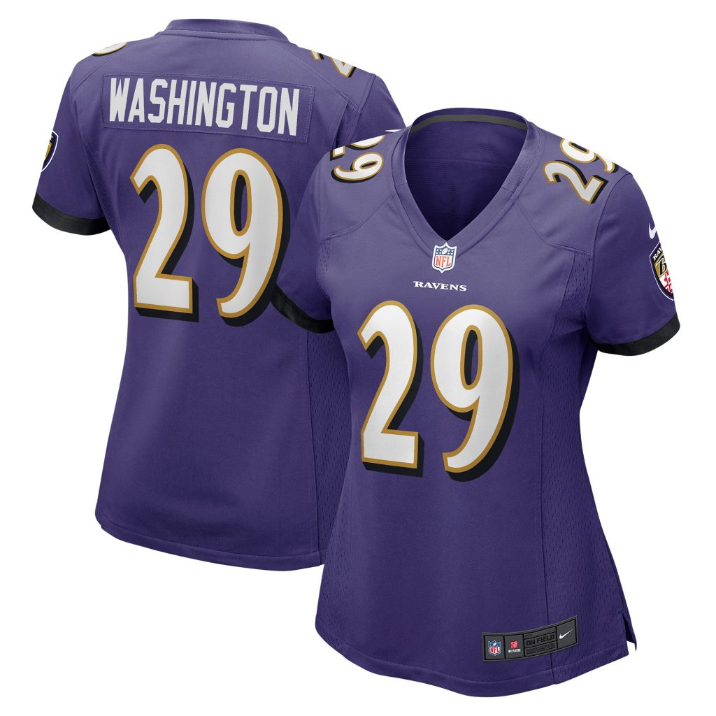 Women's Baltimore Ravens Ar'Darius Washington Nike Purple Player Game Jersey