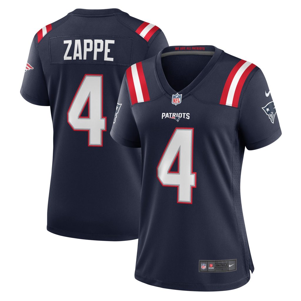 Women's New England Patriots Bailey Zappe Nike Navy Game Player Jersey