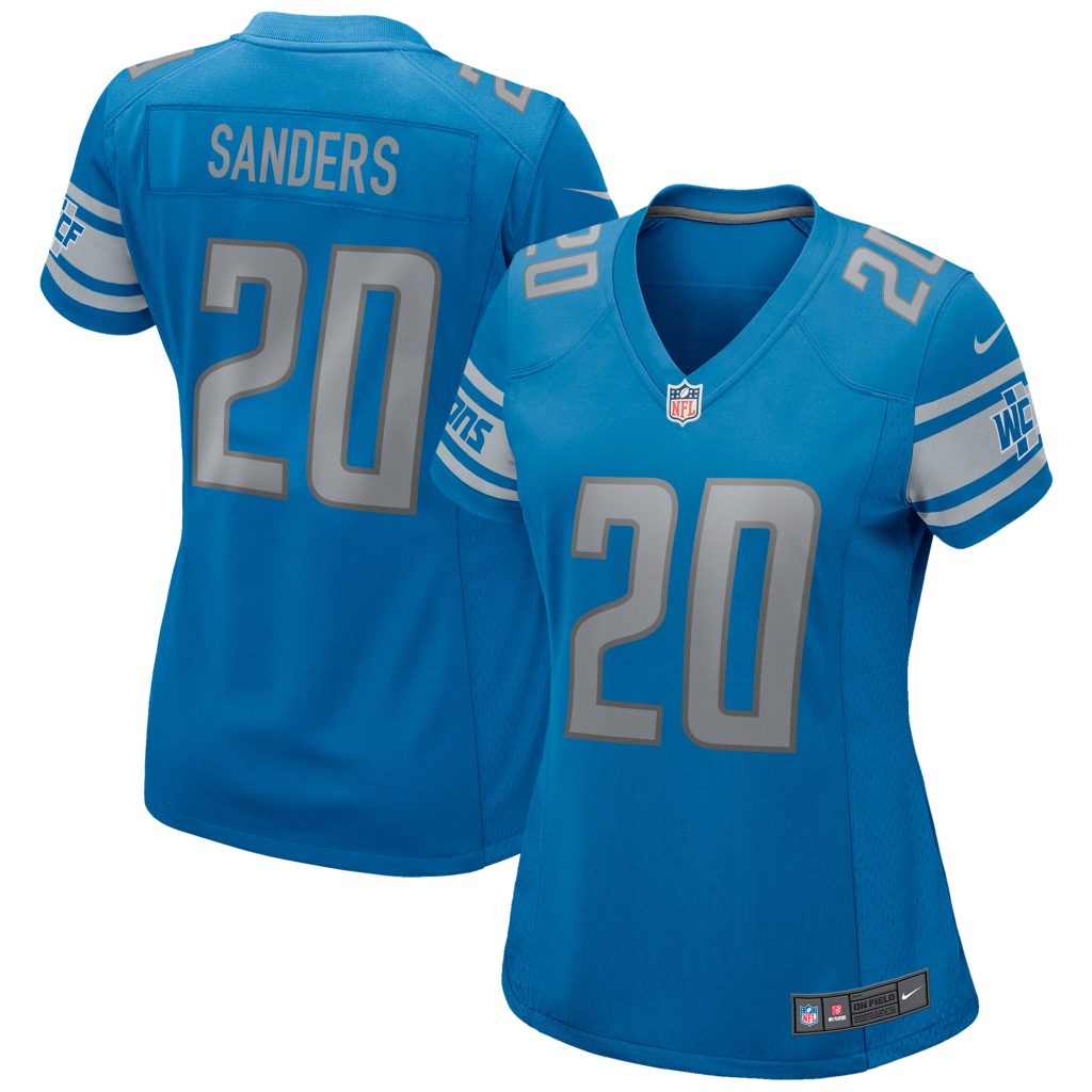 Women's Detroit Lions Barry Sanders Nike Blue Game Retired Player Jersey