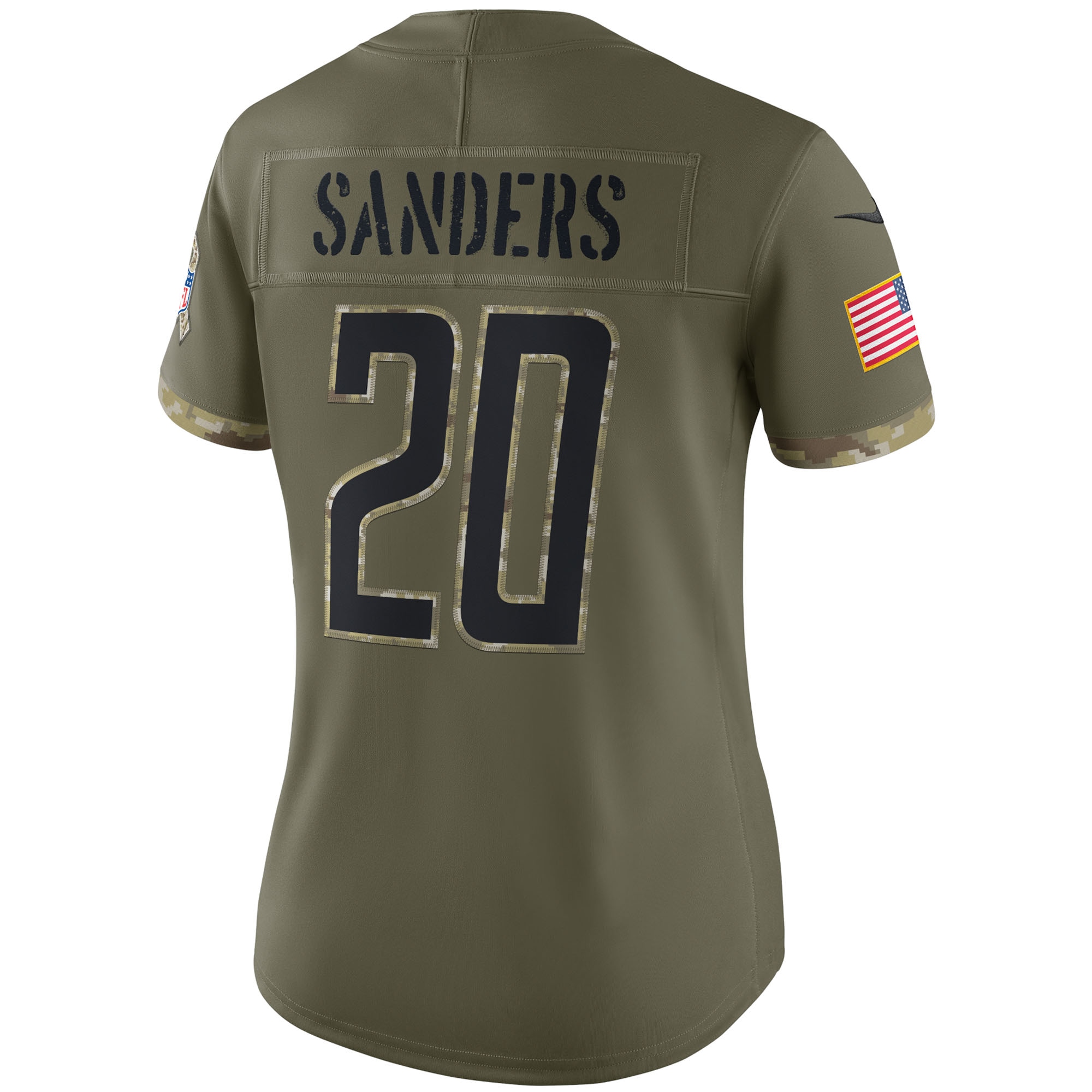 Women's Detroit Lions Barry Sanders Nike Olive 2022 Salute To Service Retired Player Limited Jersey