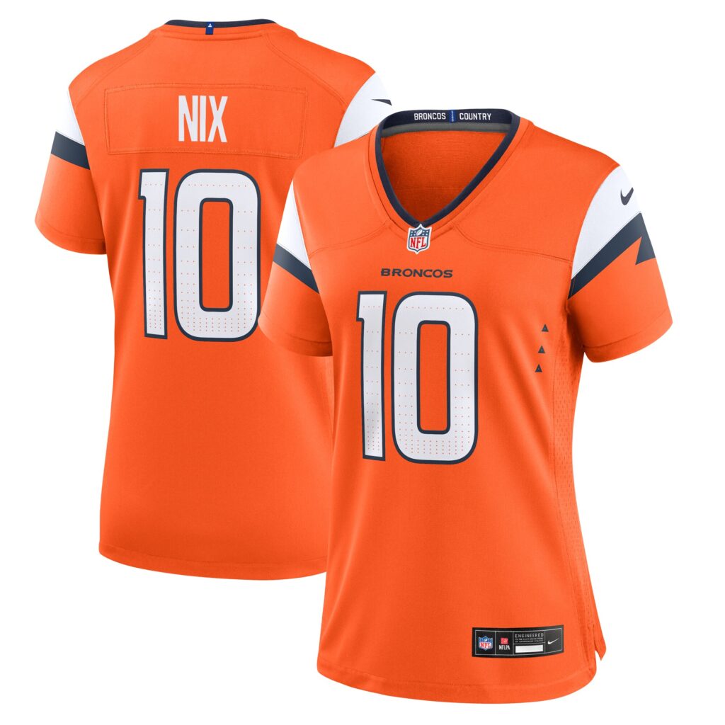 Bo Nix Denver Broncos Nike Women's Game Jersey -  Orange