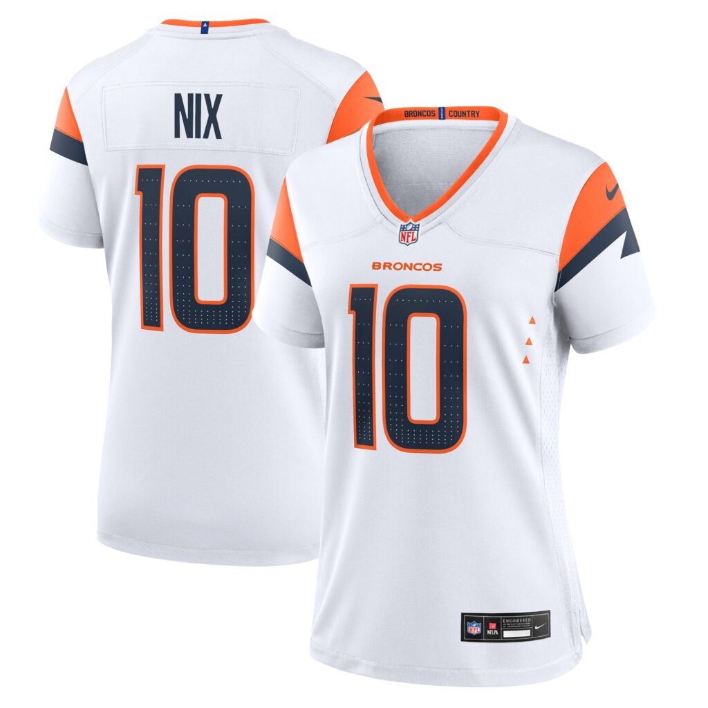 Bo Nix Denver Broncos Nike Women's Game Jersey -  White