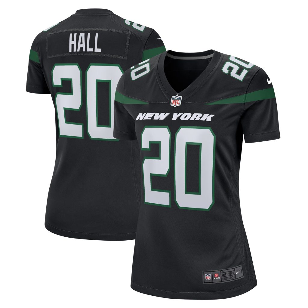 Women's New York Jets Breece Hall Nike Stealth Black Alternate Game Player Jersey