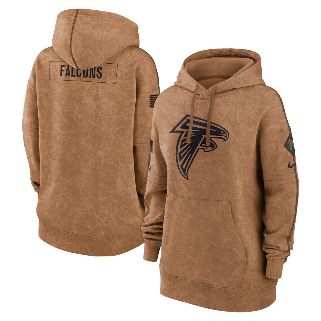 Atlanta Falcons Nike Women's 2023 Salute to Service Pullover Hoodie - Brown