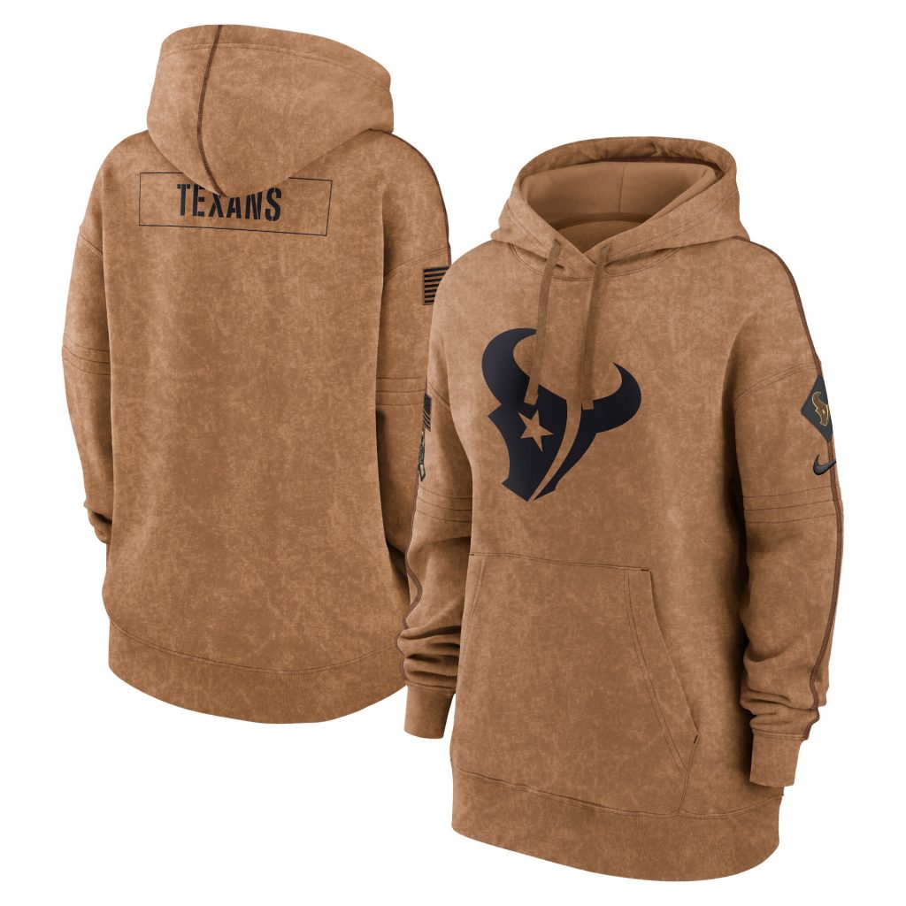 Houston Texans Nike Women's 2023 Salute to Service Pullover Hoodie - Brown