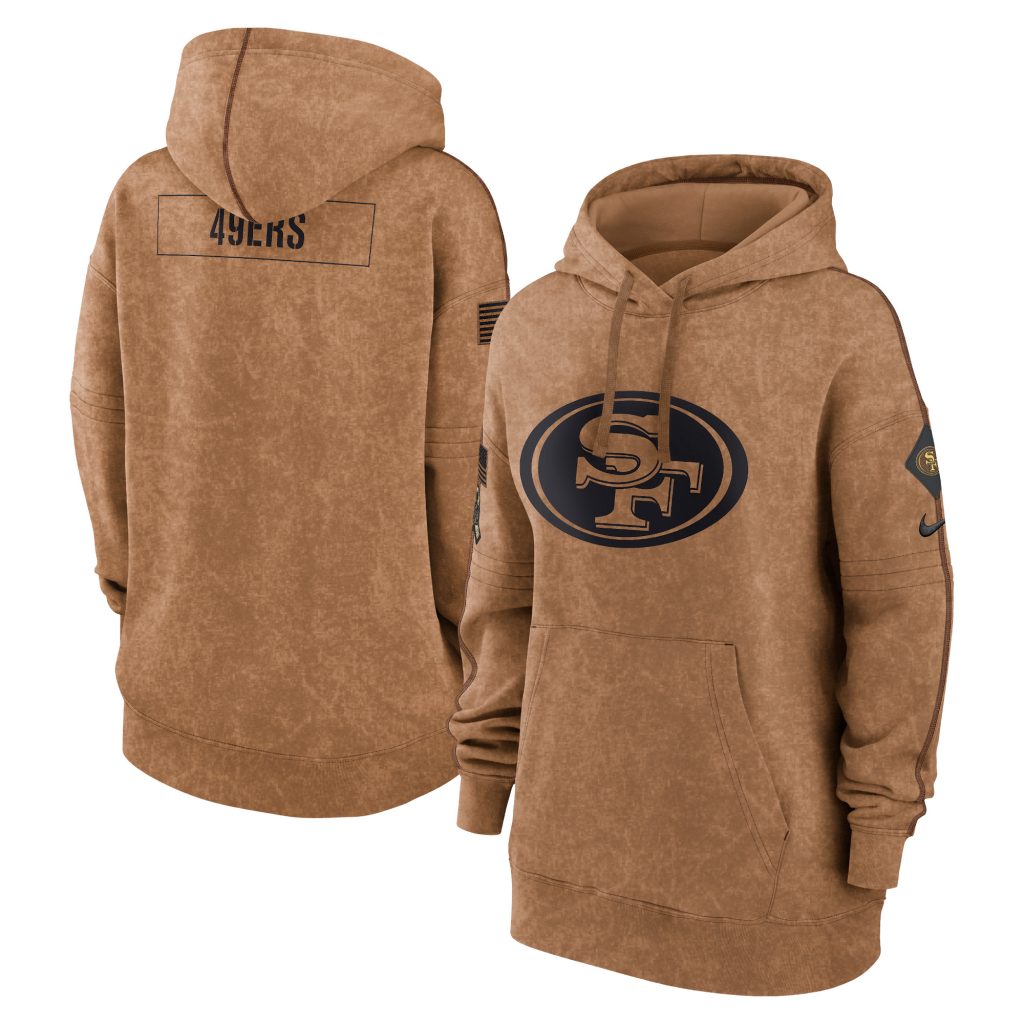 San Francisco 49ers Nike Women's 2023 Salute to Service Pullover Hoodie - Brown