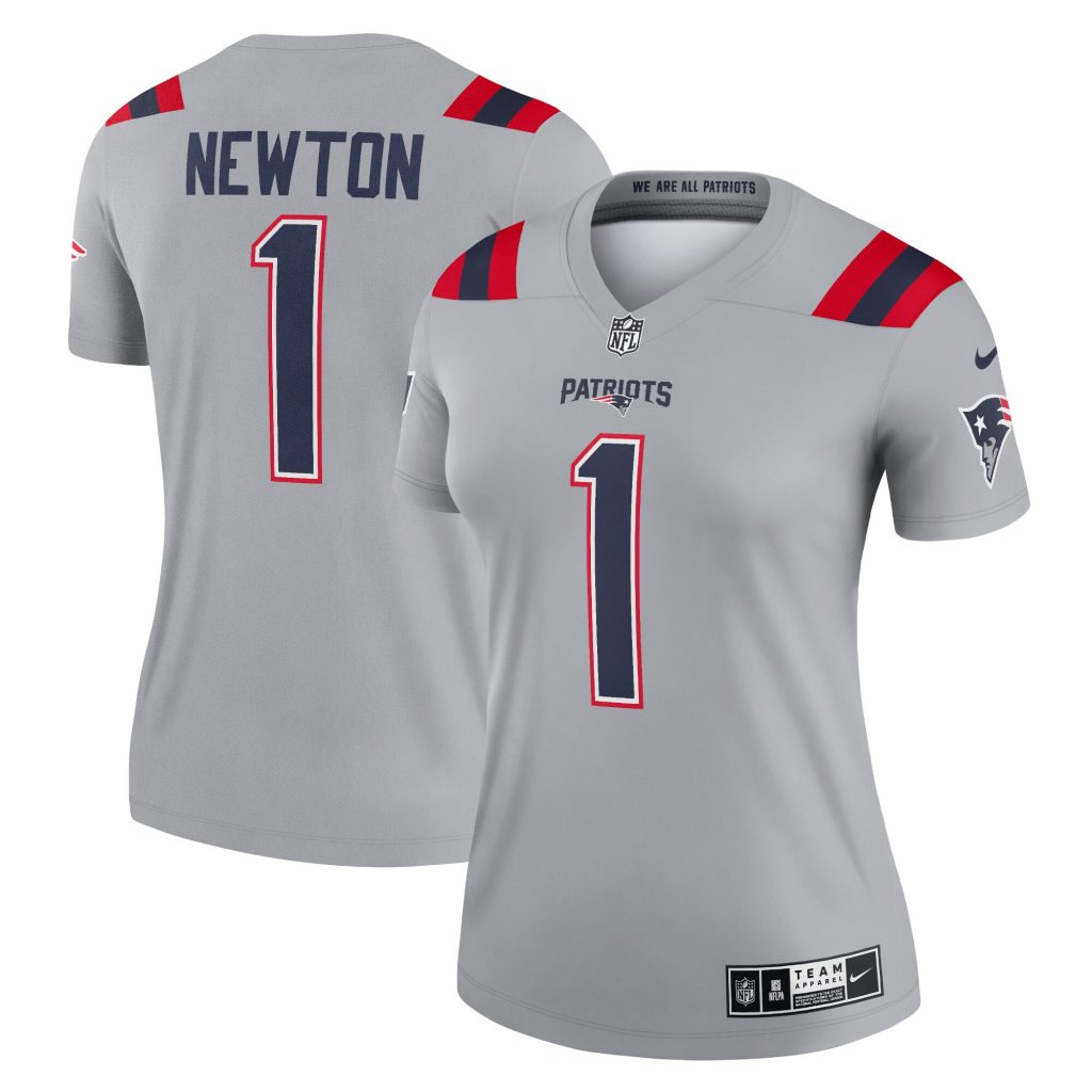 Women's New England Patriots Cam Newton Nike Gray Inverted Legend Jersey