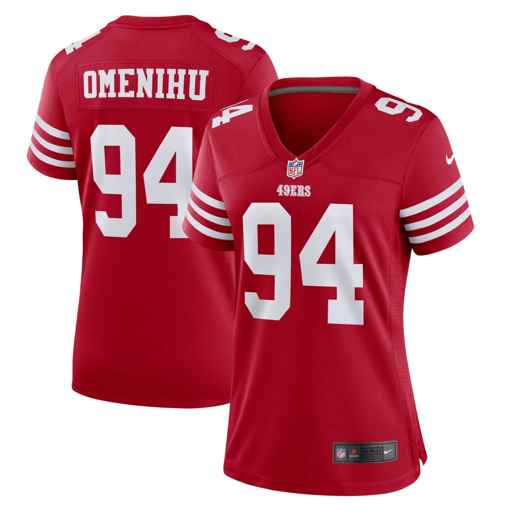 Women's San Francisco 49ers Charles Omenihu Nike Scarlet Game Player Jersey