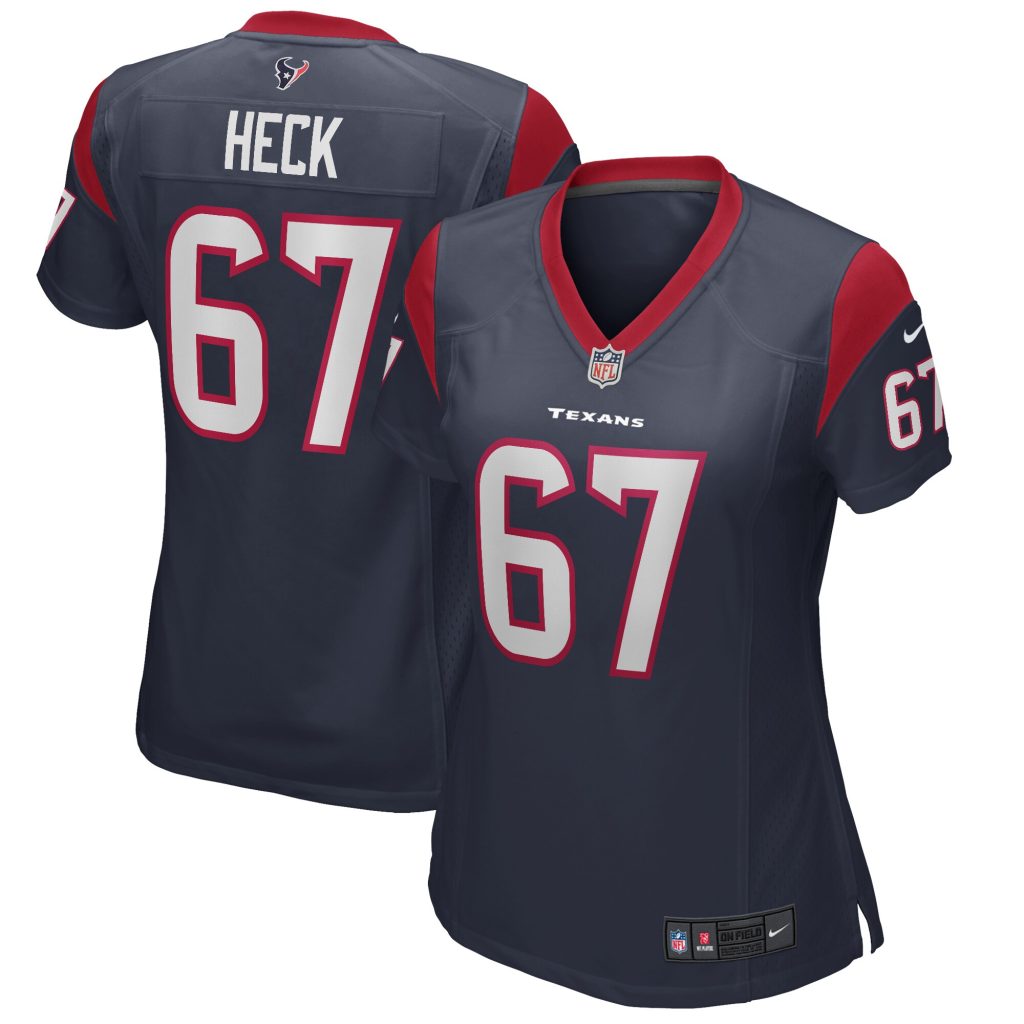Women's Houston Texans Charlie Heck Nike Navy Game Jersey