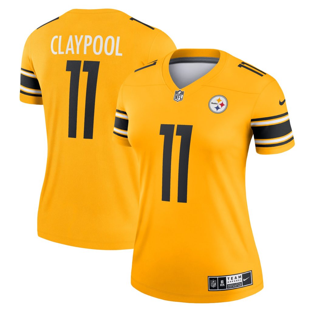 Women's Pittsburgh Steelers Chase Claypool Nike Gold Inverted Legend Game Jersey