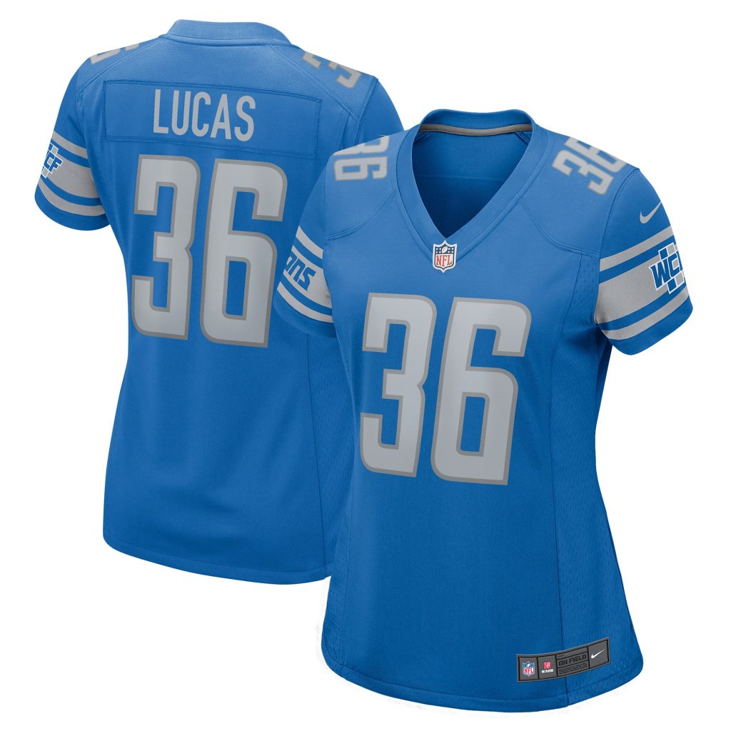 Women's Detroit Lions Chase Lucas Nike Blue Player Game Jersey