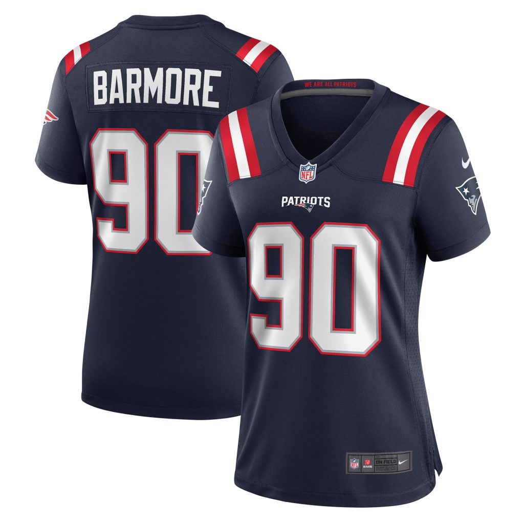 Women's New England Patriots Christian Barmore Nike Navy Player Game Jersey