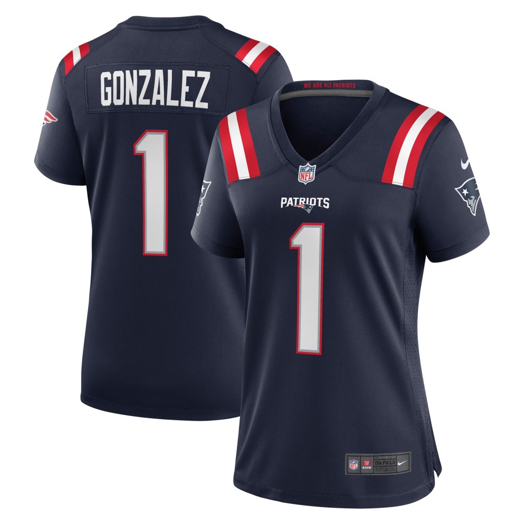 Women's New England Patriots Christian Gonzalez Nike Navy 2023 NFL Draft First Round Pick Game Jersey