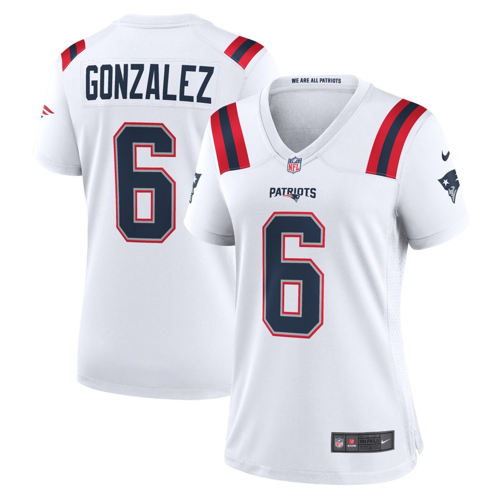 Christian Gonzalez New England Patriots Nike Women's  Game Jersey -  White