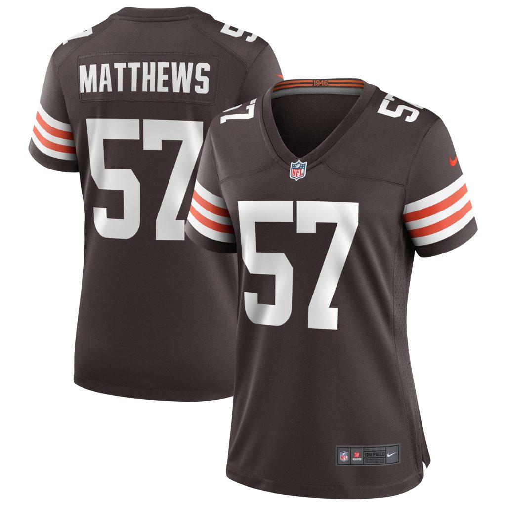 Women's Cleveland Browns Clay Matthews Nike Brown Game Retired Player Jersey