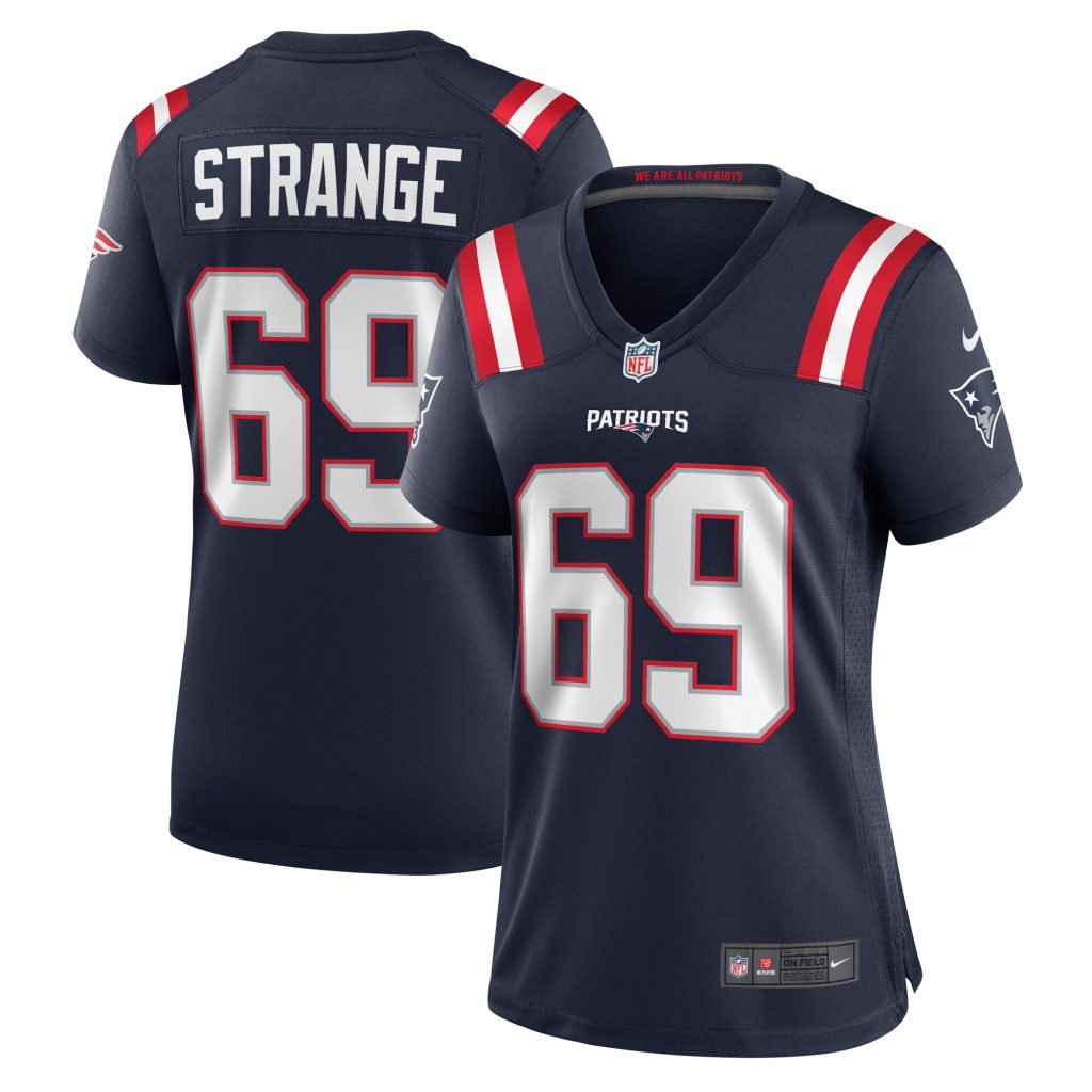 Women's New England Patriots Cole Strange Nike Navy Game Player Jersey