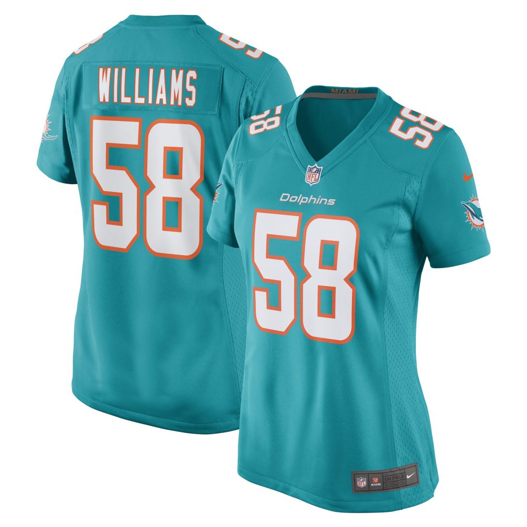 Women's Miami Dolphins Connor Williams Nike Aqua Game Player Jersey