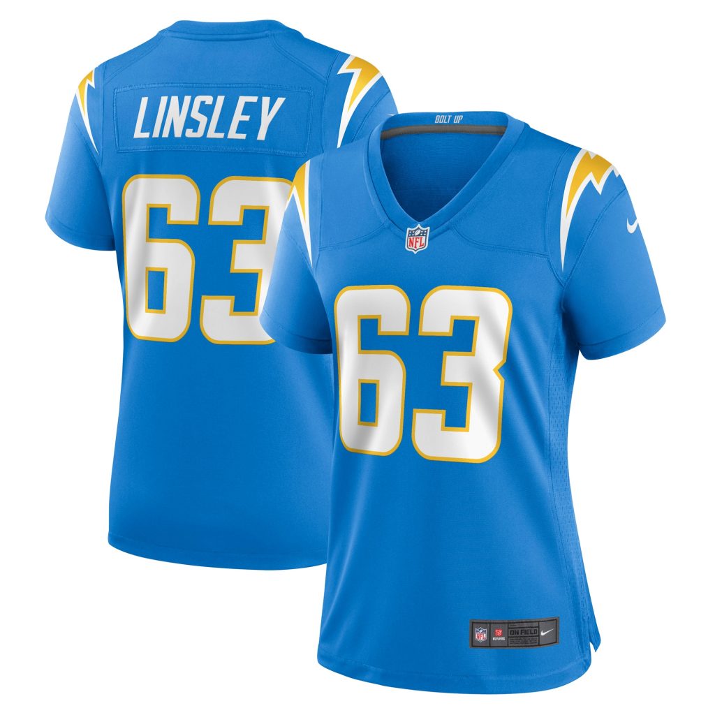 Women's Los Angeles Chargers Corey Linsley Nike Powder Blue Game Player Jersey