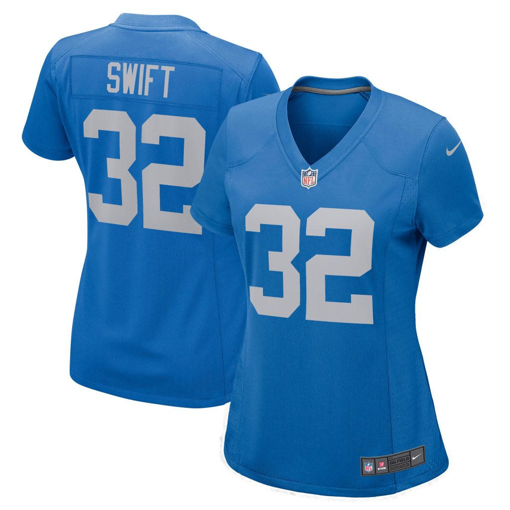 Women's Detroit Lions D'Andre Swift Nike Blue Game Player Jersey