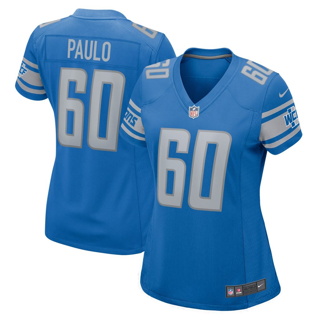 Women's Detroit Lions Darrin Paulo Nike Blue Home Game Player Jersey