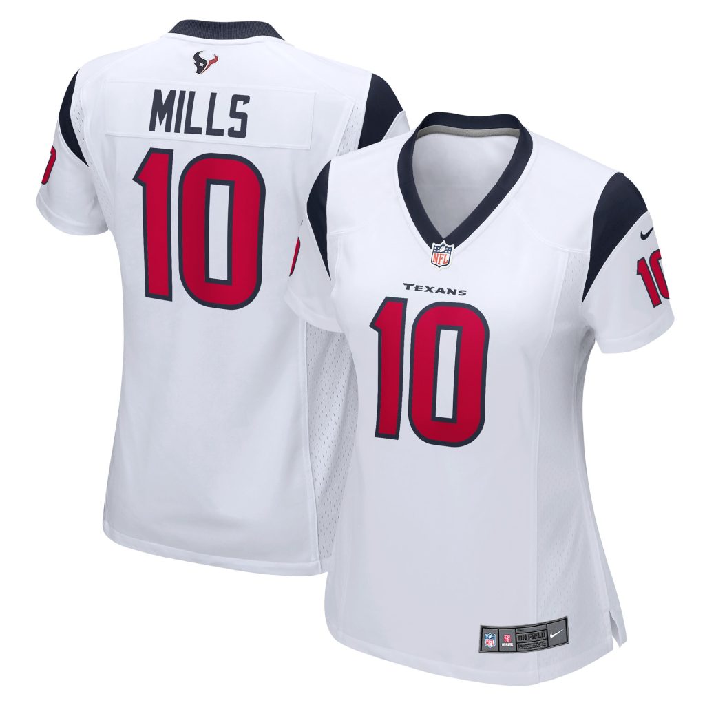 Women's Houston Texans Davis Mills Nike White Game Player Jersey