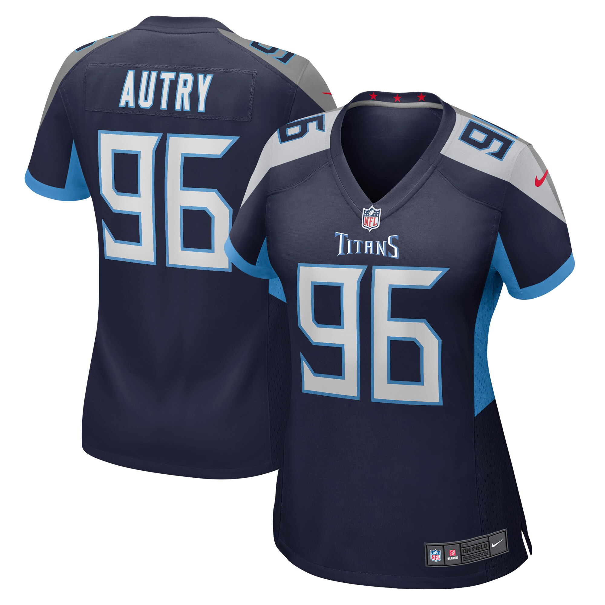 Women's Tennessee Titans Denico Autry Nike Navy Game Jersey 