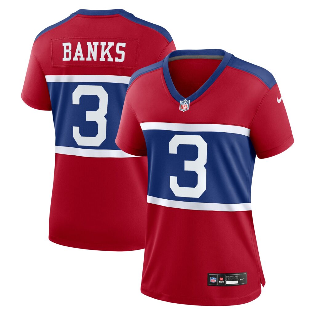Deonte Banks New York Giants Nike Women's Alternate Player Game Jersey - Century Red