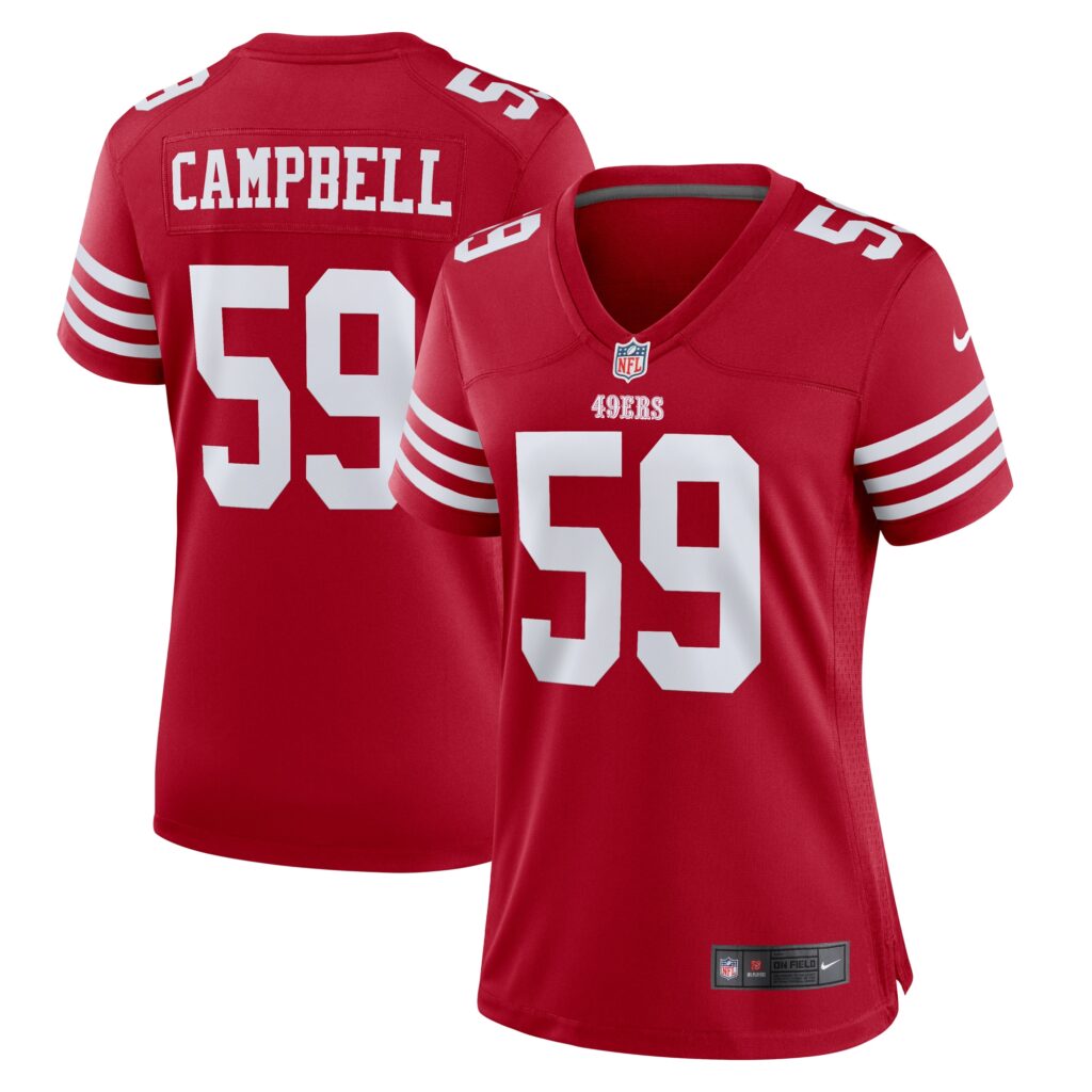De'Vondre Campbell San Francisco 49ers Nike Women's Team Game Jersey -  Scarlet