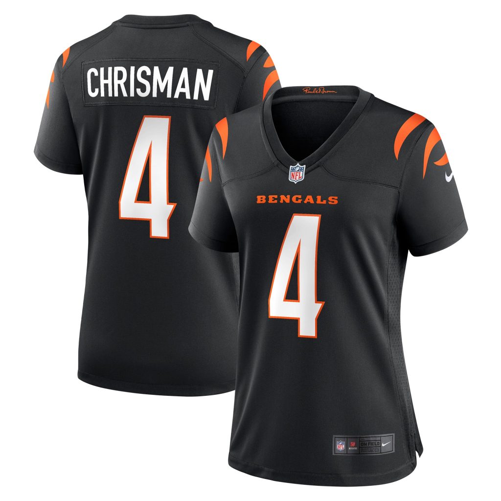 Women's Cincinnati Bengals Drue Chrisman Nike Black Game Jersey