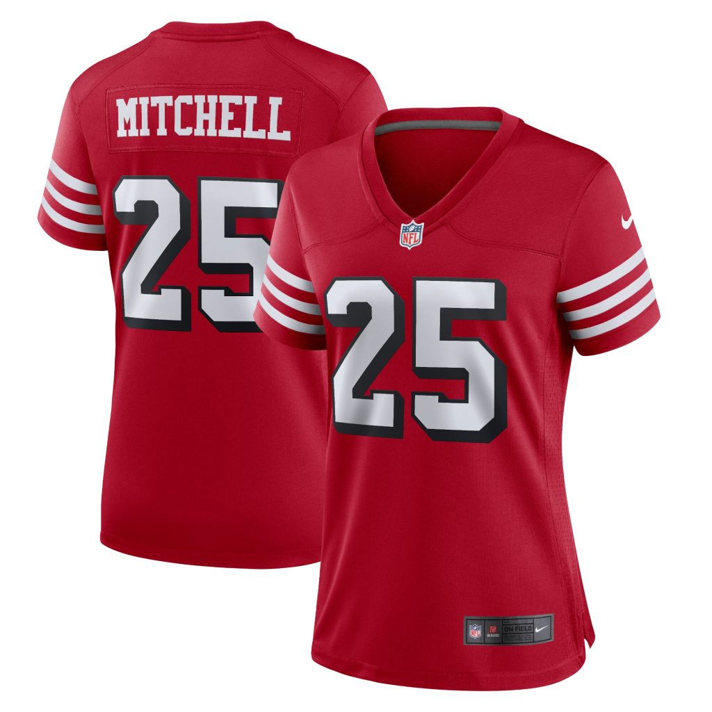 Women's San Francisco 49ers Elijah Mitchell Nike Scarlet Alternate Team ...