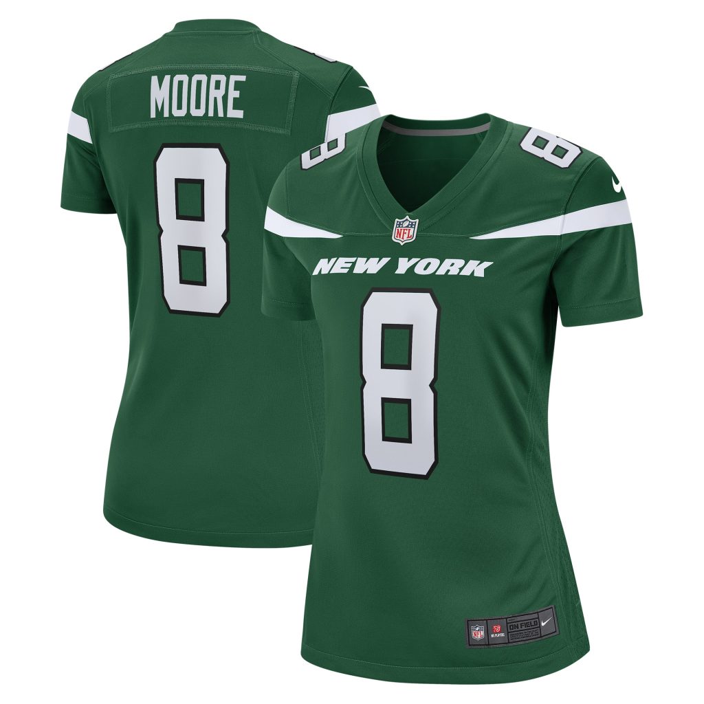 Women's New York Jets Elijah Moore Nike Gotham Green Game Player Jersey