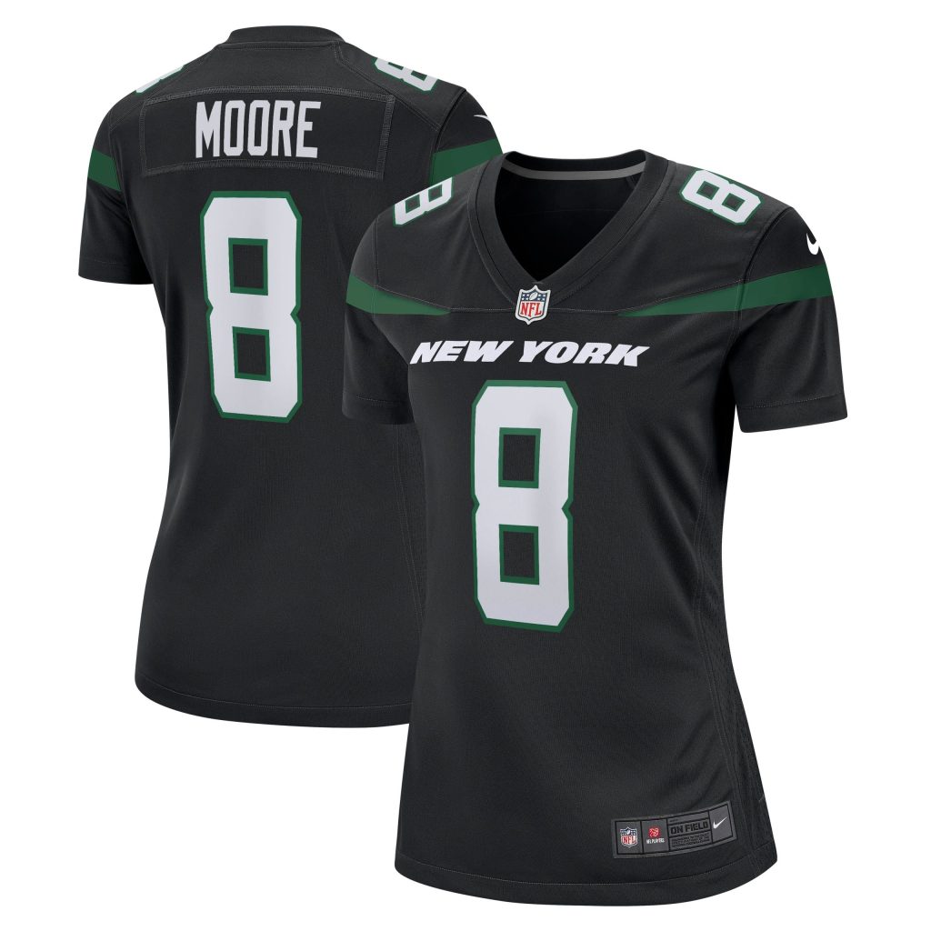 Women's New York Jets Elijah Moore Nike Stealth Black Game Jersey