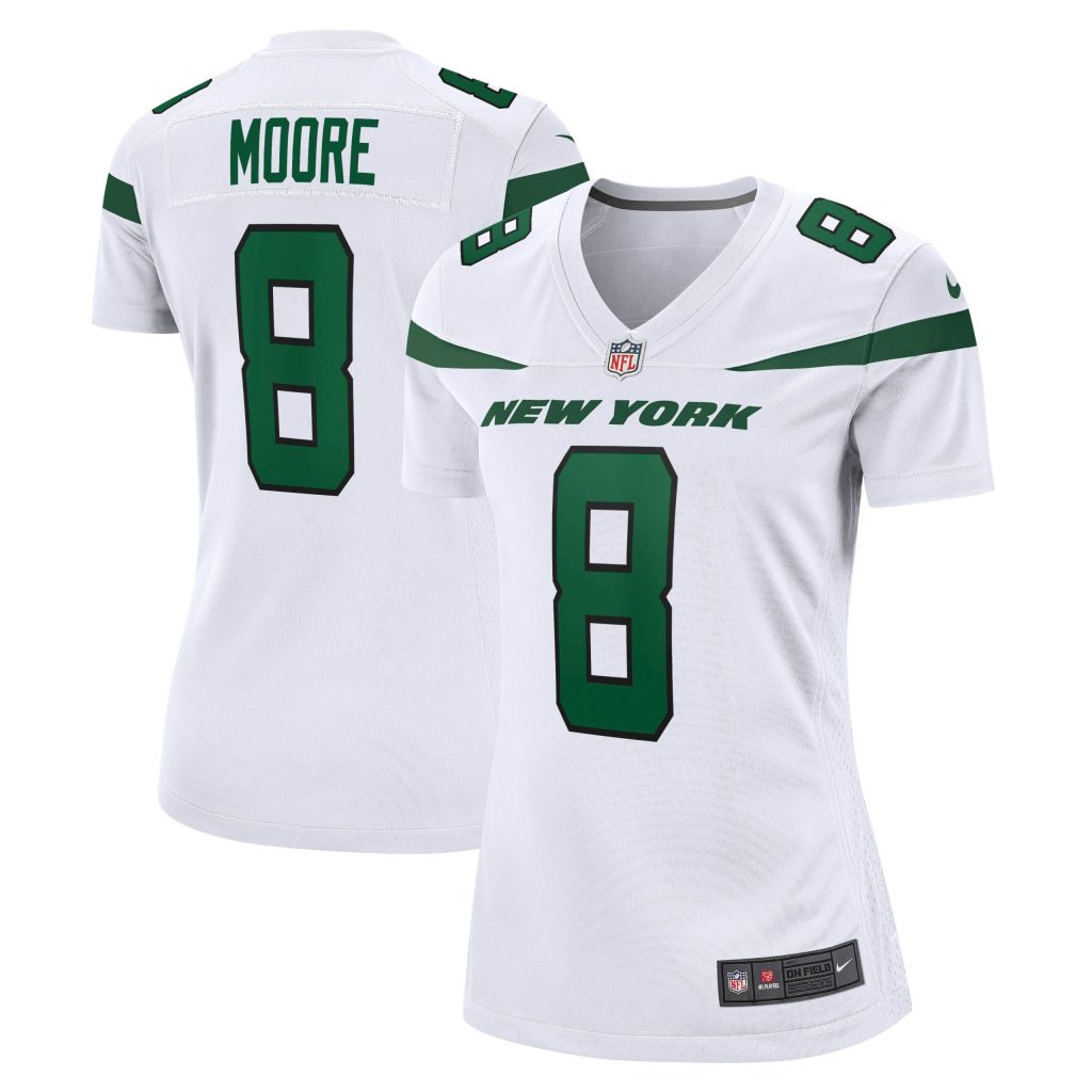 Women's New York Jets Elijah Moore Nike White Game Jersey