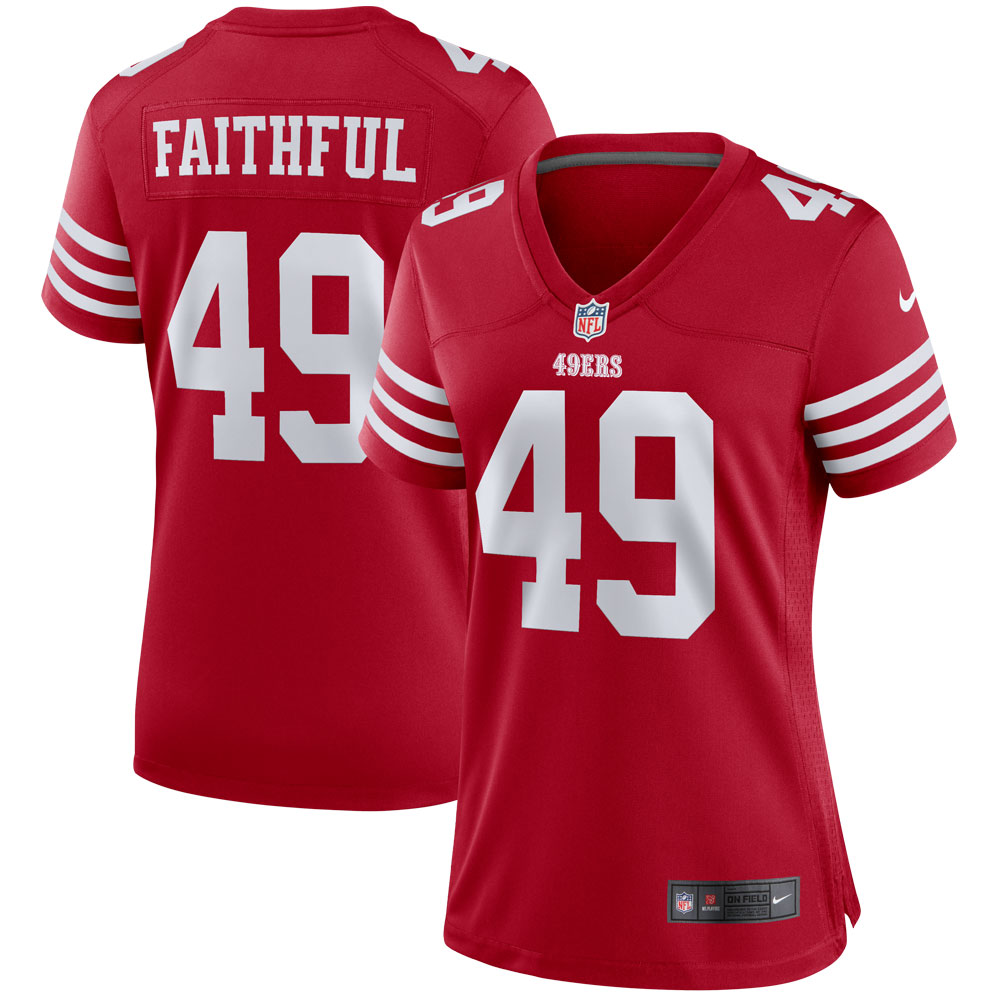 Women's San Francisco 49ers Faithful 49 Nike Scarlet Player Game Jersey