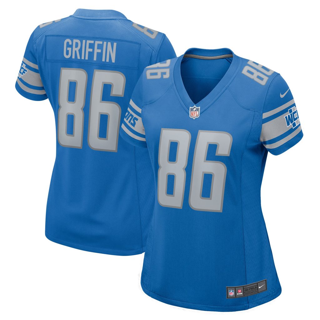 Women's Detroit Lions Garrett Griffin Nike Blue Player Game Jersey