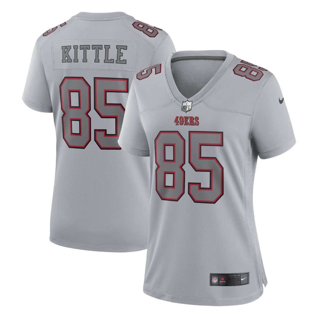 Women's San Francisco 49ers George Kittle Nike Gray Atmosphere Fashion Game Jersey
