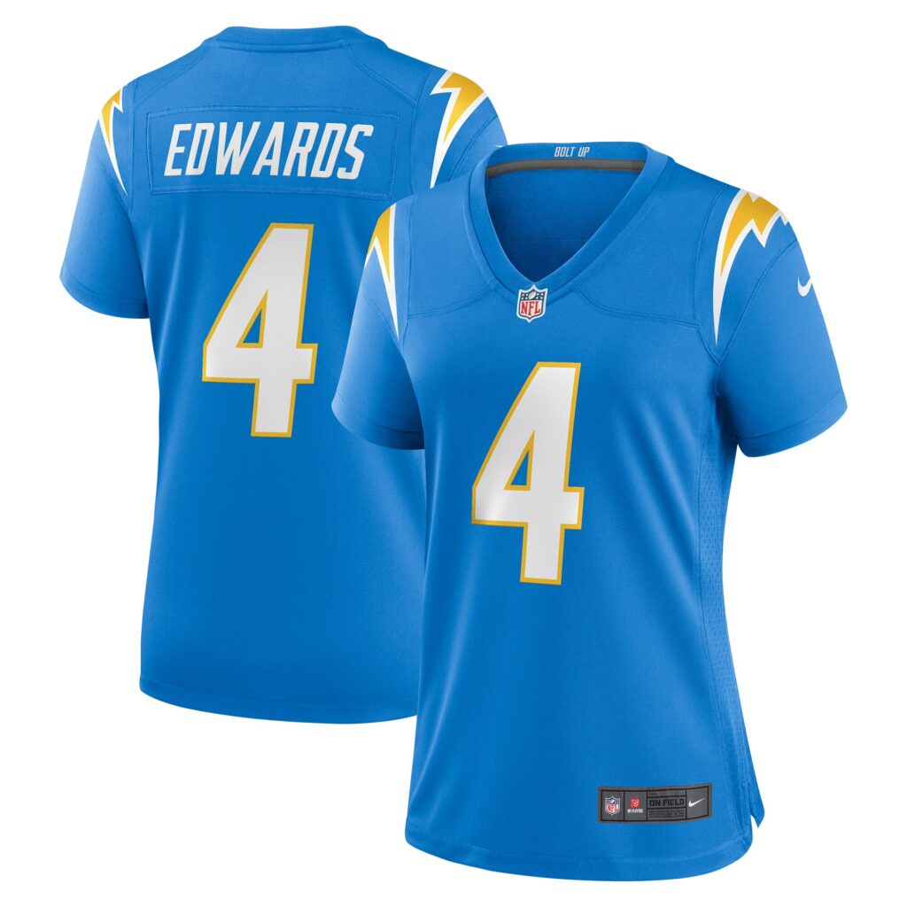Gus Edwards Los Angeles Chargers Nike Women's  Game Jersey -  Powder Blue