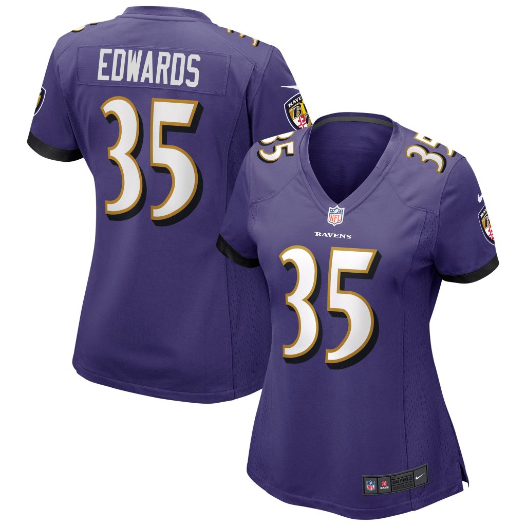 Women's Baltimore Ravens Gus Edwards Nike Purple Game Jersey